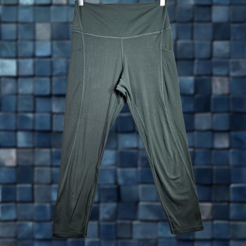 Quince Quince Activewear Pants Womens L Green Women Leggings Size High Rise Pocket Yoga Size 36" / US 14 / IT 50 - 1 Thumbnail