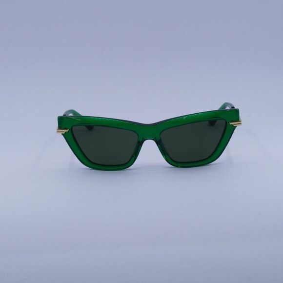 Bottega Veneta Bottega Veneta BV1241S 003 Sunglasses Green/Gold Cat Eye Size ONE SIZE - 3 Thumbnail