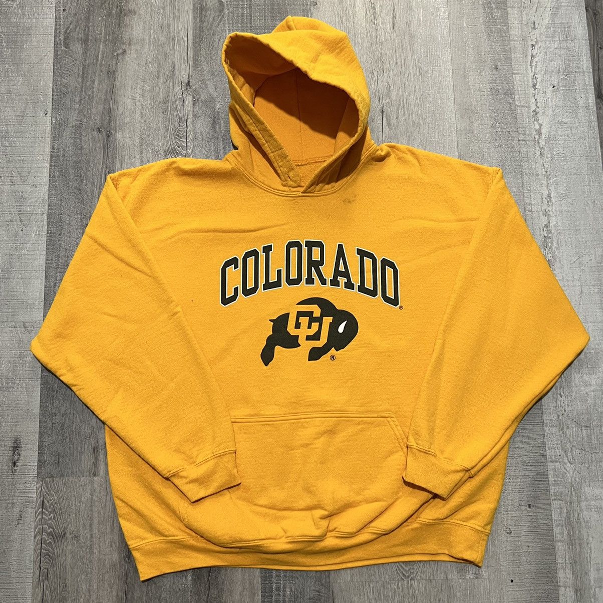 Collegiate University Of Colorado Yellow CU Buffs College Y2K Hoodie Grailed