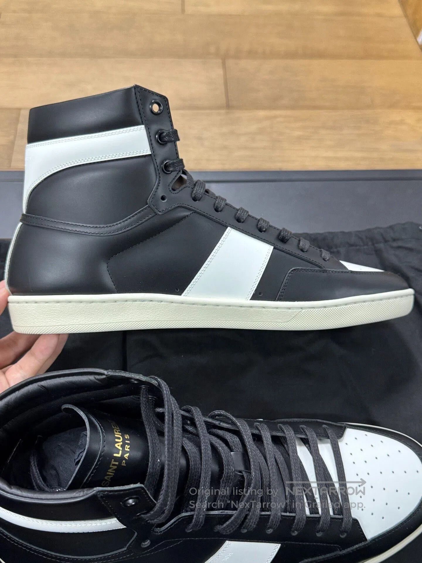 Saint Laurent Paris saint laurent court leather high-top sneakers. Size US 10 / EU 43 - 5 Thumbnail