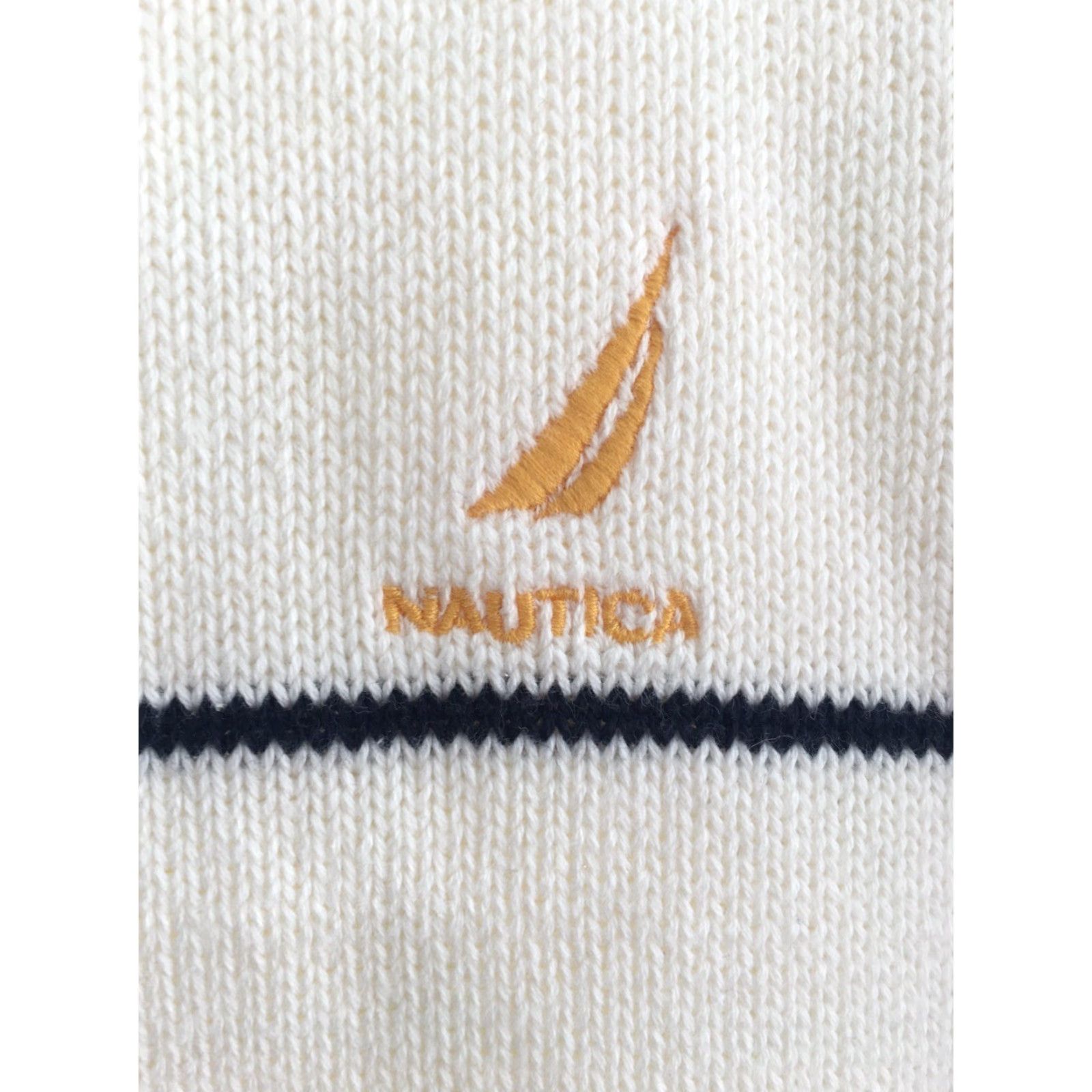 Nautica Nautica Sweater Mens Large Cream Cotton Crewneck L Ivory 100% Cotton Size US L / EU 52-54 / 3 - 3 Thumbnail