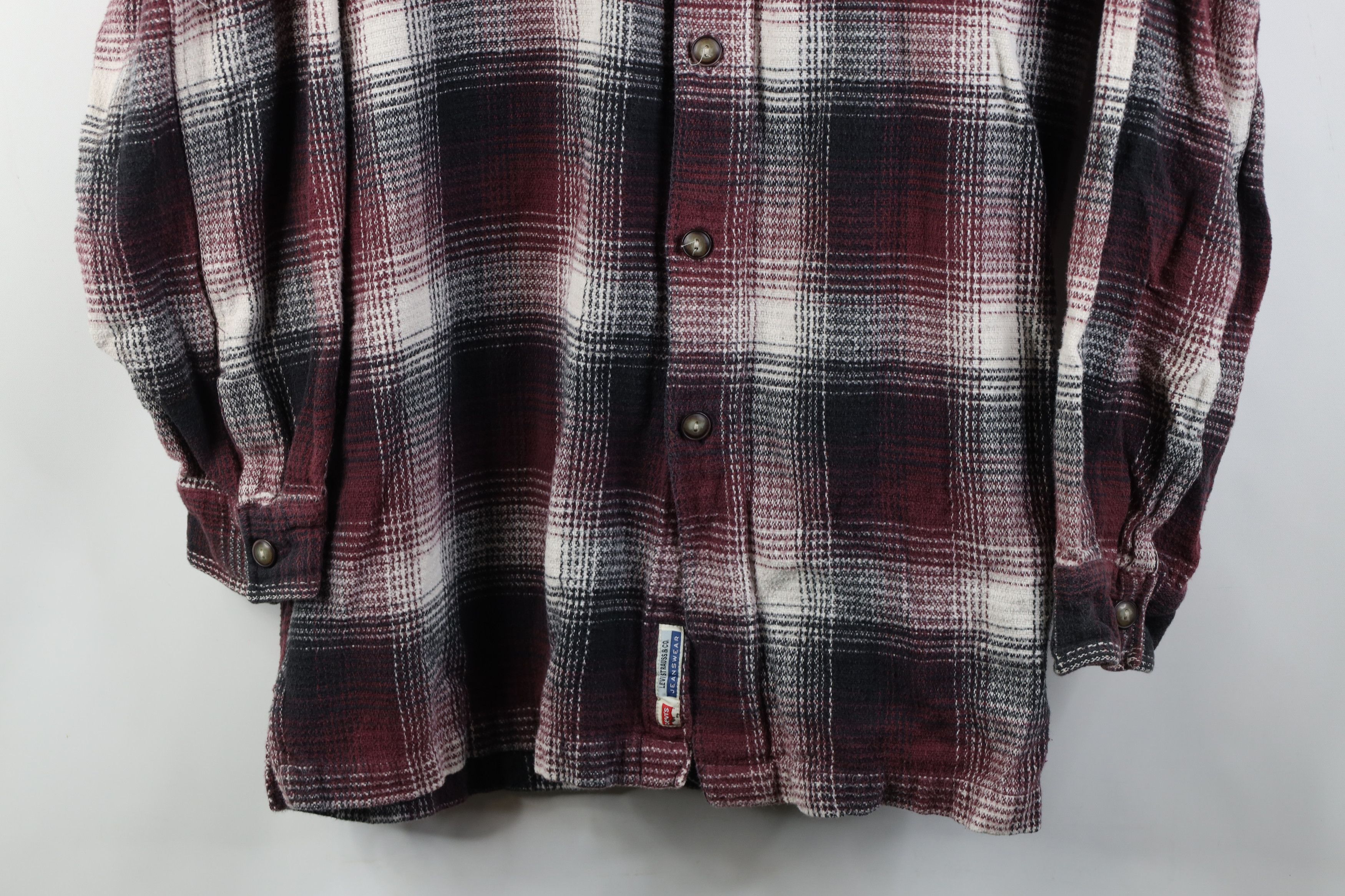 Levi's Vintage 90s Levis Heavyweight Flannel Button Shirt Plaid Size US L / EU 52-54 / 3 - 3 Thumbnail