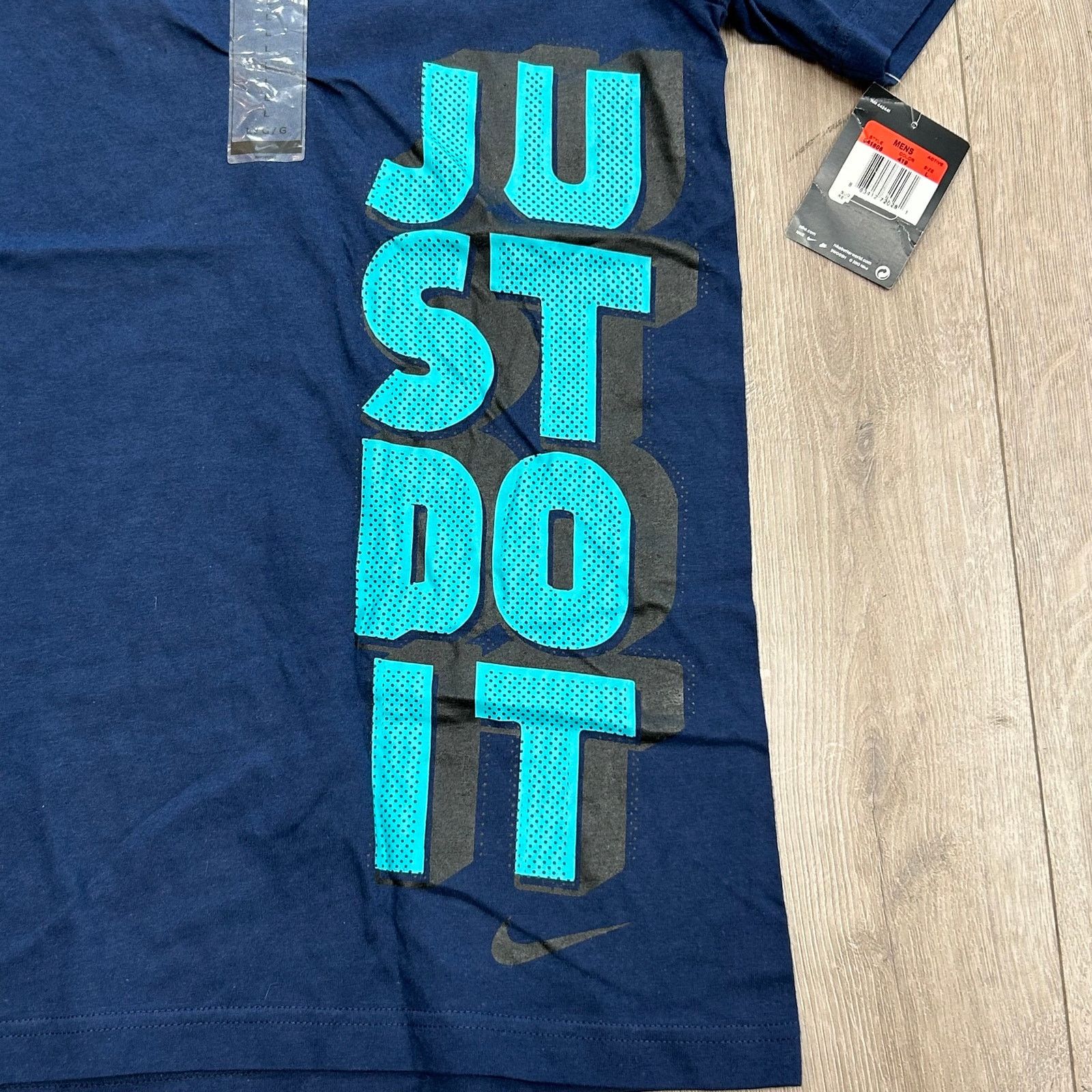 Nike New Nike Just Do It Vertical Logo Teal Navy Tee T Shirt Size US L / EU 52-54 / 3 - 3 Thumbnail