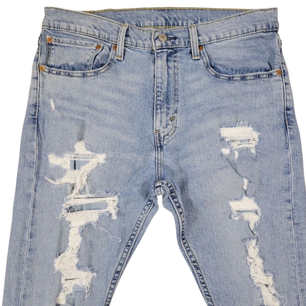 Levi's Levi's 512 Straight Slim Distressed Blue Zip-Fly Cotton Size US 34 / EU 50 - 6 Thumbnail