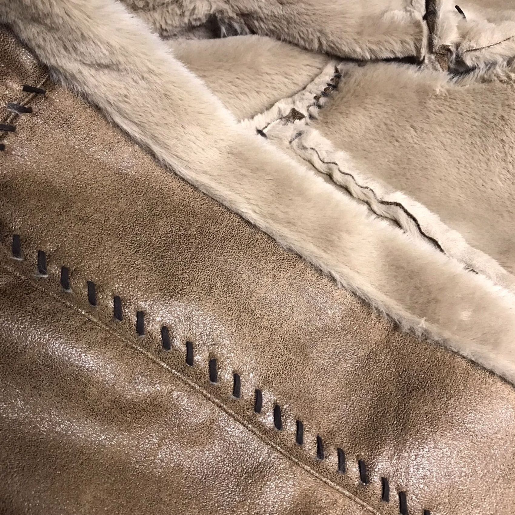 Vintage VINTAGE Cripple Creek Women Vest Western Open Faux Suede/Faux Fur Lining Brown M Size M / US 6-8 / IT 42-44 - 4 Thumbnail