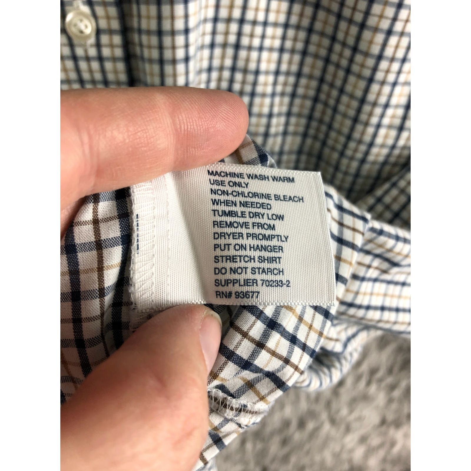 Stafford Stafford Shirt White Plaid Long Sleeve Spread Collar 17.5 34-35 Regular Mens Size US XXL / EU 58 / 5 - 7 Thumbnail