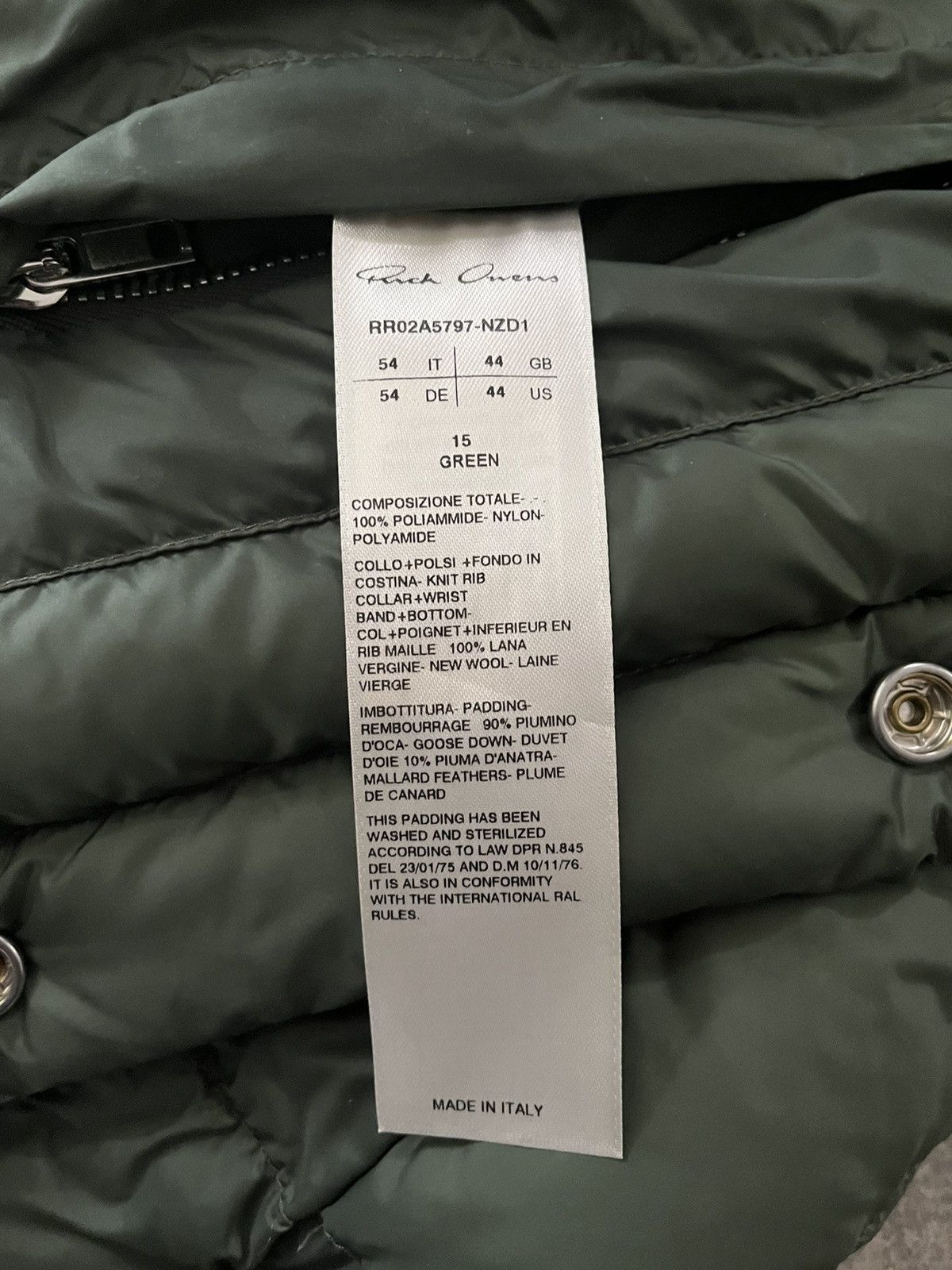 Rick Owens Rick Owens Green bomber liner Jacket Cropped sz 54 Size US L / EU 52-54 / 3 - 10 Thumbnail