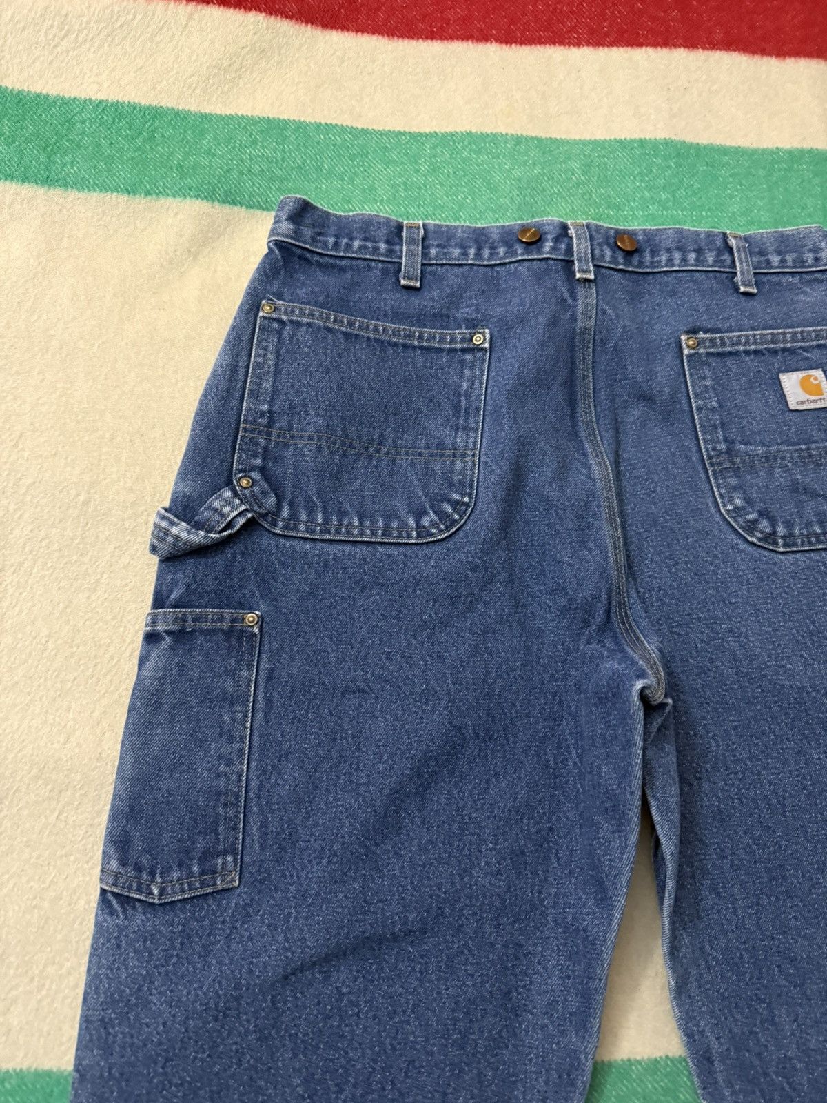 Carhartt Vintage 90s Carhartt Denim Double Knee 38 Wide Leg Jeans Size US 38 / EU 54 - 4 Thumbnail