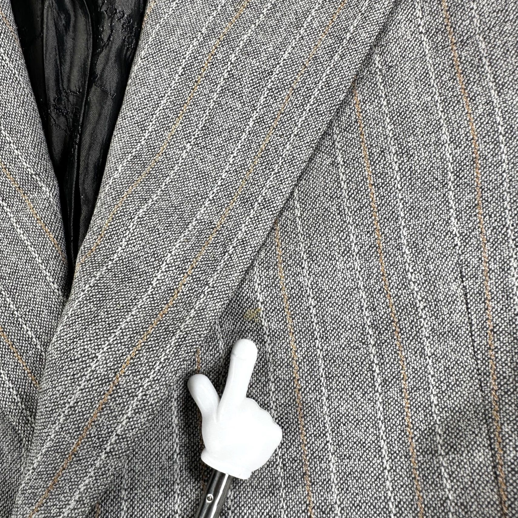 Brioni VINTAGE Brioni Blazer Sport Coat Mens 38 Gray Stripe Wool Tweed Two Button Italy Size 38R - 3 Thumbnail