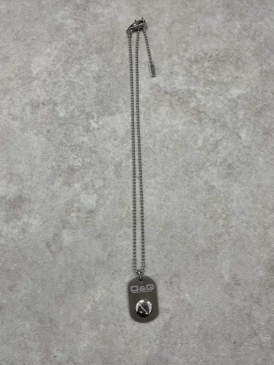 Dolce & Gabbana 2000s Dolce & Gabbana Grey Dog Tag Necklace Size ONE SIZE - 3 Thumbnail