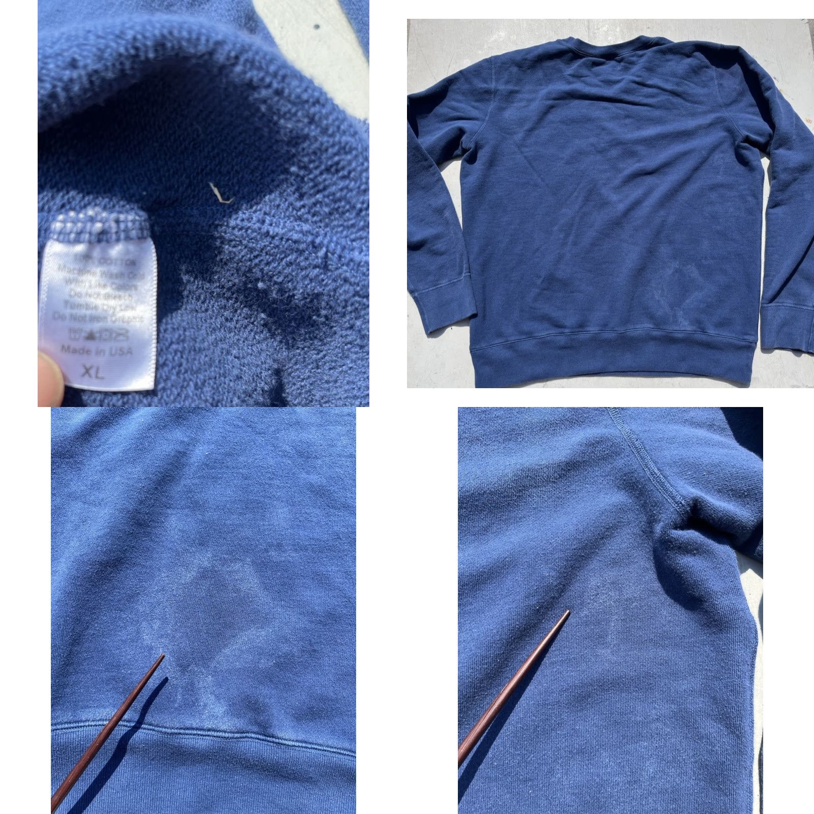 Vintage Freemans Sporting Club Sweatshirt Blue Solid XL Mens Crew Neck Pullover Heavyweight Casual Modern City Outdoor Logo - Size US XL / EU 56 / 4 - 8 Thumbnail