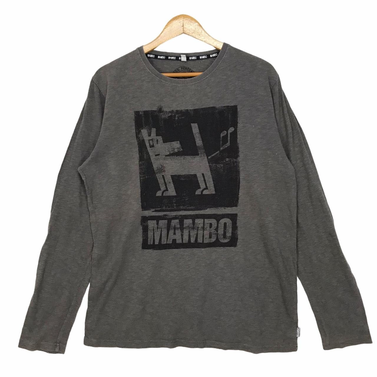 Mambo Vintage MAMBO Big Logo Spell Out Grey Long Sleeve Tee Size US L / EU 52-54 / 3 - 1 Thumbnail