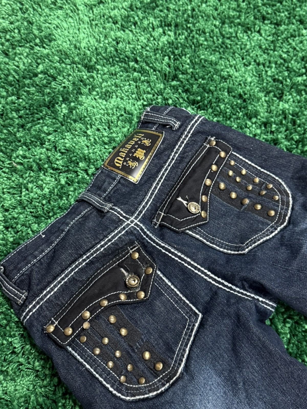 Makaveli Vintage Makaveli Y2K Button Flap Pocket Contrast Denim Jeans Size 38" / US 16 / IT 52 - 3 Thumbnail