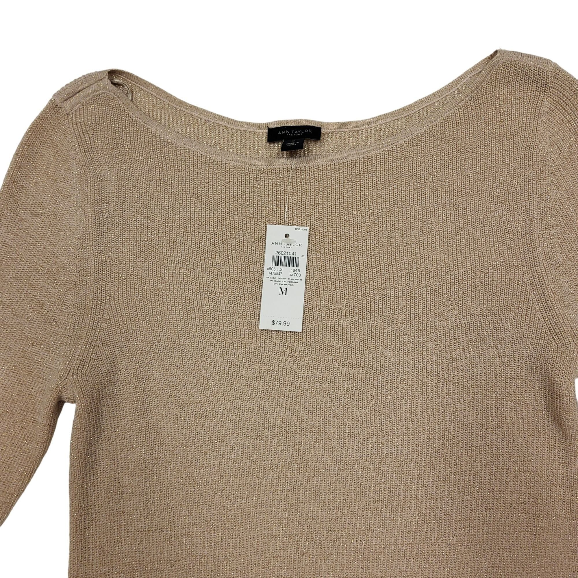 Ann Taylor Ann Taylor Factory Sparkle Sweater Dress Beige Gold Sparkle Size M / US 6-8 / IT 42-44 - 4 Thumbnail