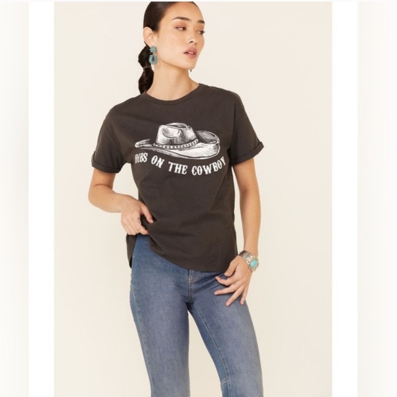 Miss Me Miss Me Dibs on the Cowboy Graphic T Shirt Size M / US 6-8 / IT 42-44 - 1 Thumbnail