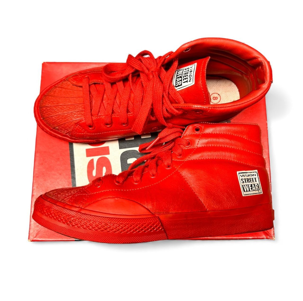 Vision Streetwear Vintage NOS VISION STREET WEAR Hi Top Leather Sneakers Shoes Size US 8 / EU 41 - 5 Thumbnail