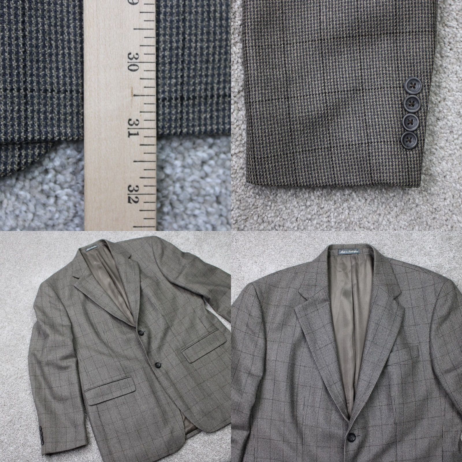 Oscar De La Renta Oscar de la Renta Blazer Men 42R Gray Wool/Cashmere 2 Button Ventless Sport Coat Size 42R - 9 Thumbnail