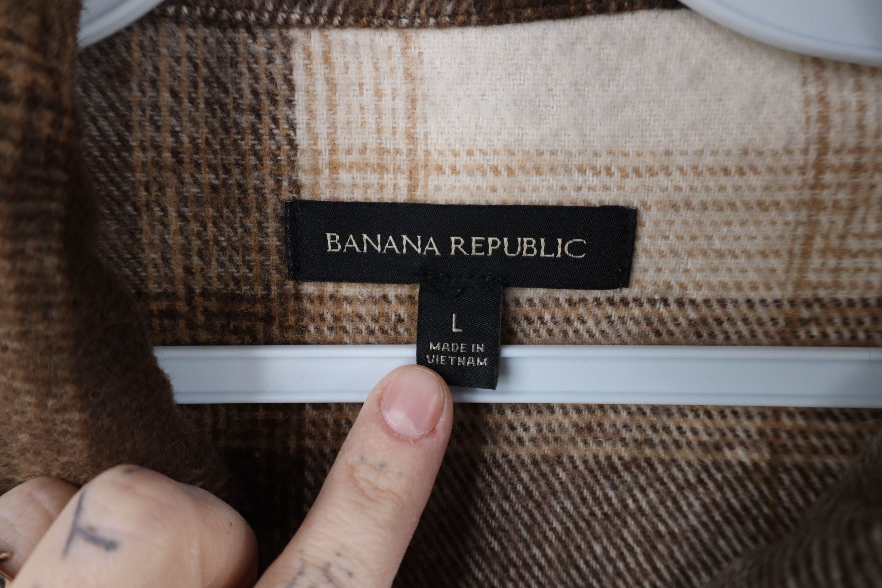 Banana Republic × Vintage Banana Republic Baggy Flannel Button Shirt Jacket Plaid Size L / US 10 / IT 46 - 7 Thumbnail