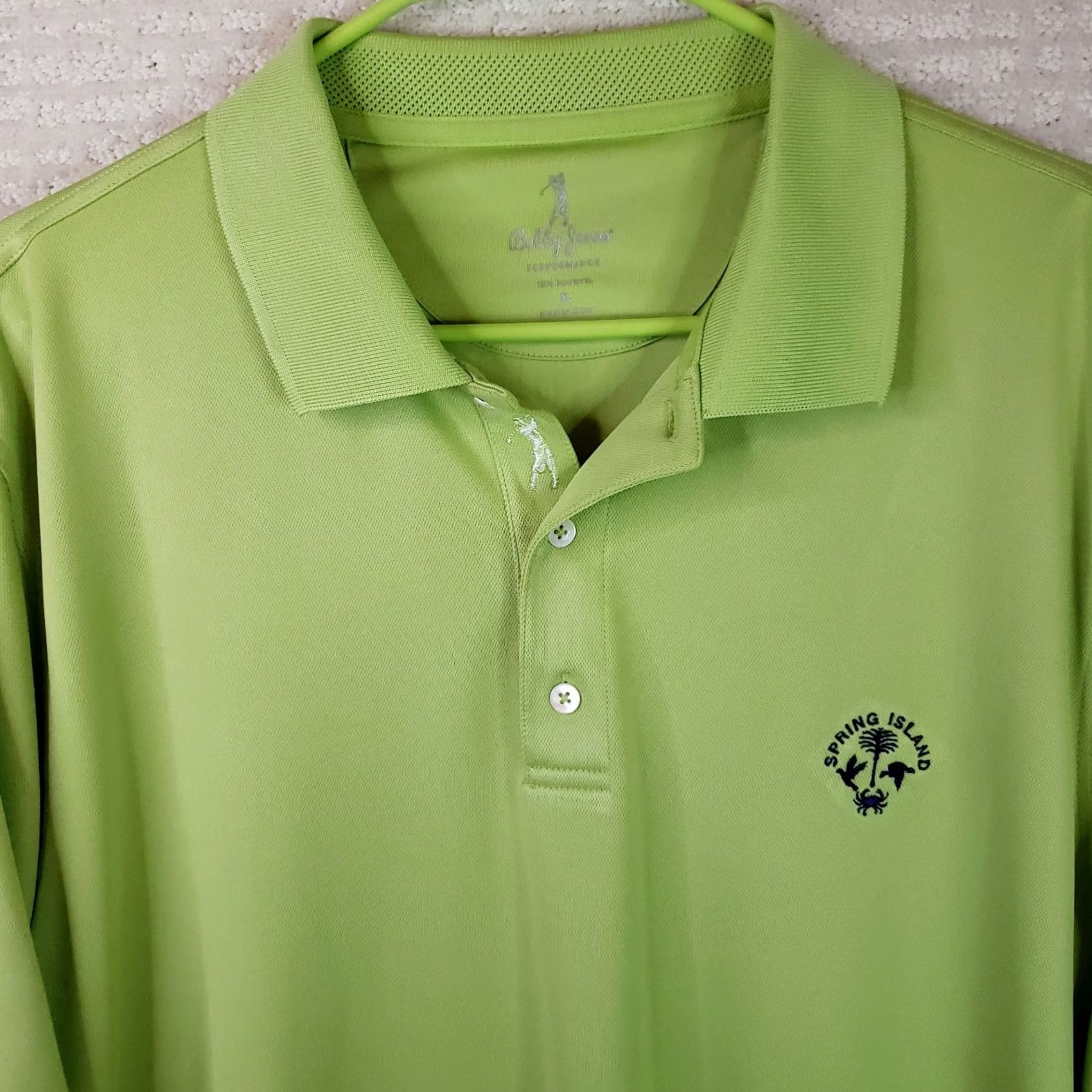 Vintage Bobby Jones Polo Shirt Men L Green White Striped Golf Performance Spring Island Size US L / EU 52-54 / 3 - 3 Thumbnail