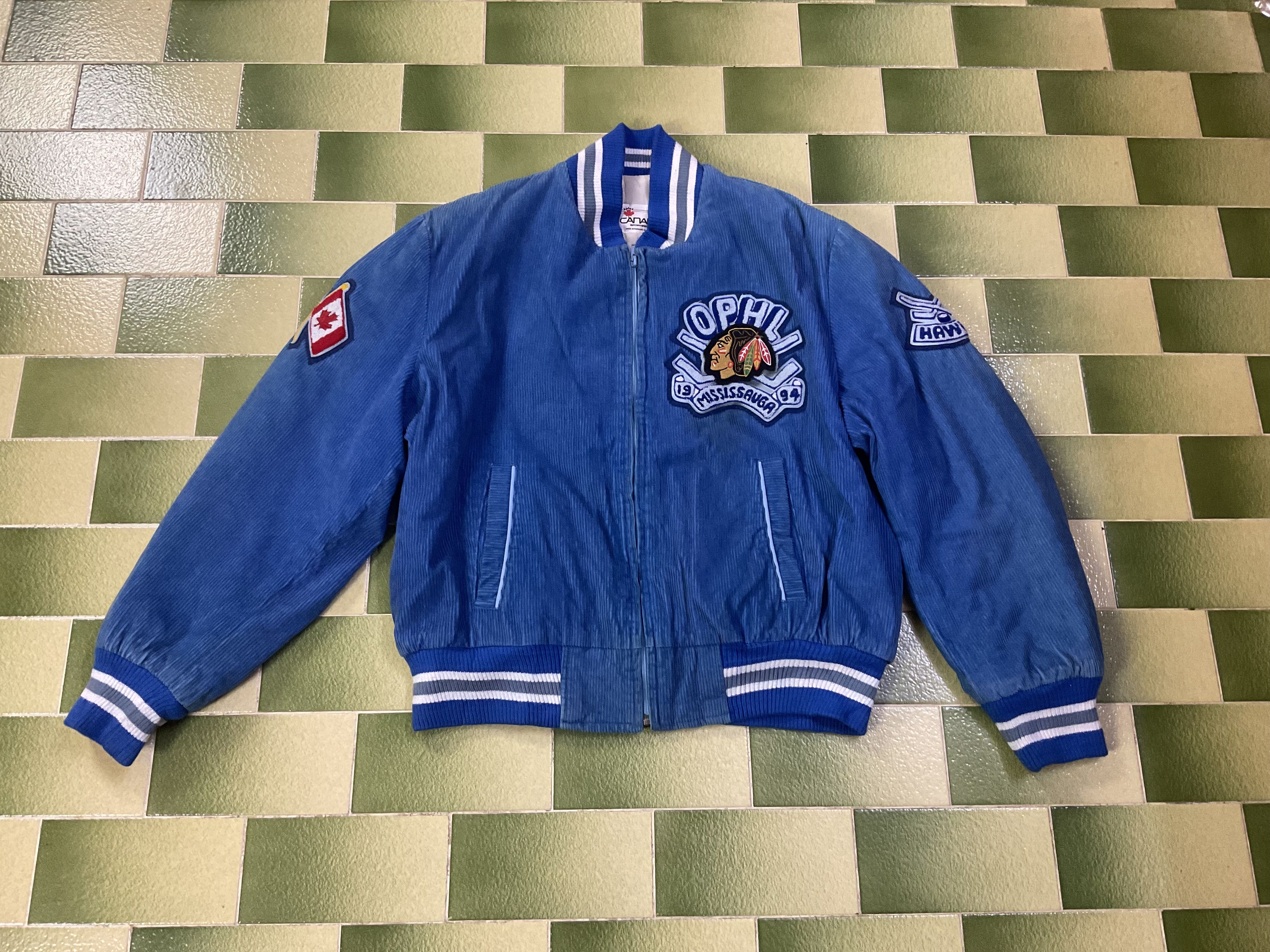 Other Vintage OPHL 1994 Mississauga Blackhawks Corduroy Jacket Size US L / EU 52-54 / 3 - 1 Thumbnail