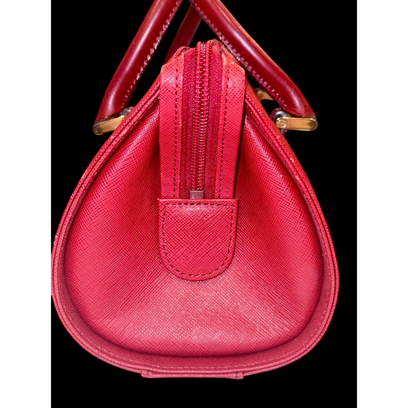 Burberry Burberry Leather Red Nova Check Pattern Tubular Bag w/COA Size ONE SIZE - 5 Thumbnail