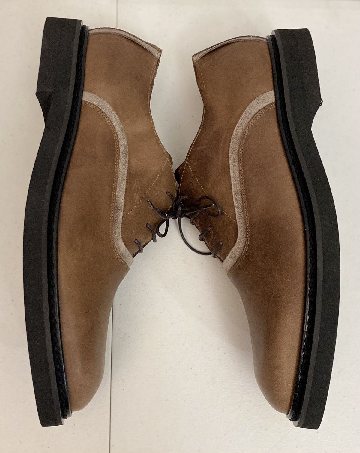 Maison Margiela Maison Margiela 22 🇮🇹 Brown Leather Suede Trim Oxfords 13 New Size US 13 / EU 46 - 5 Thumbnail