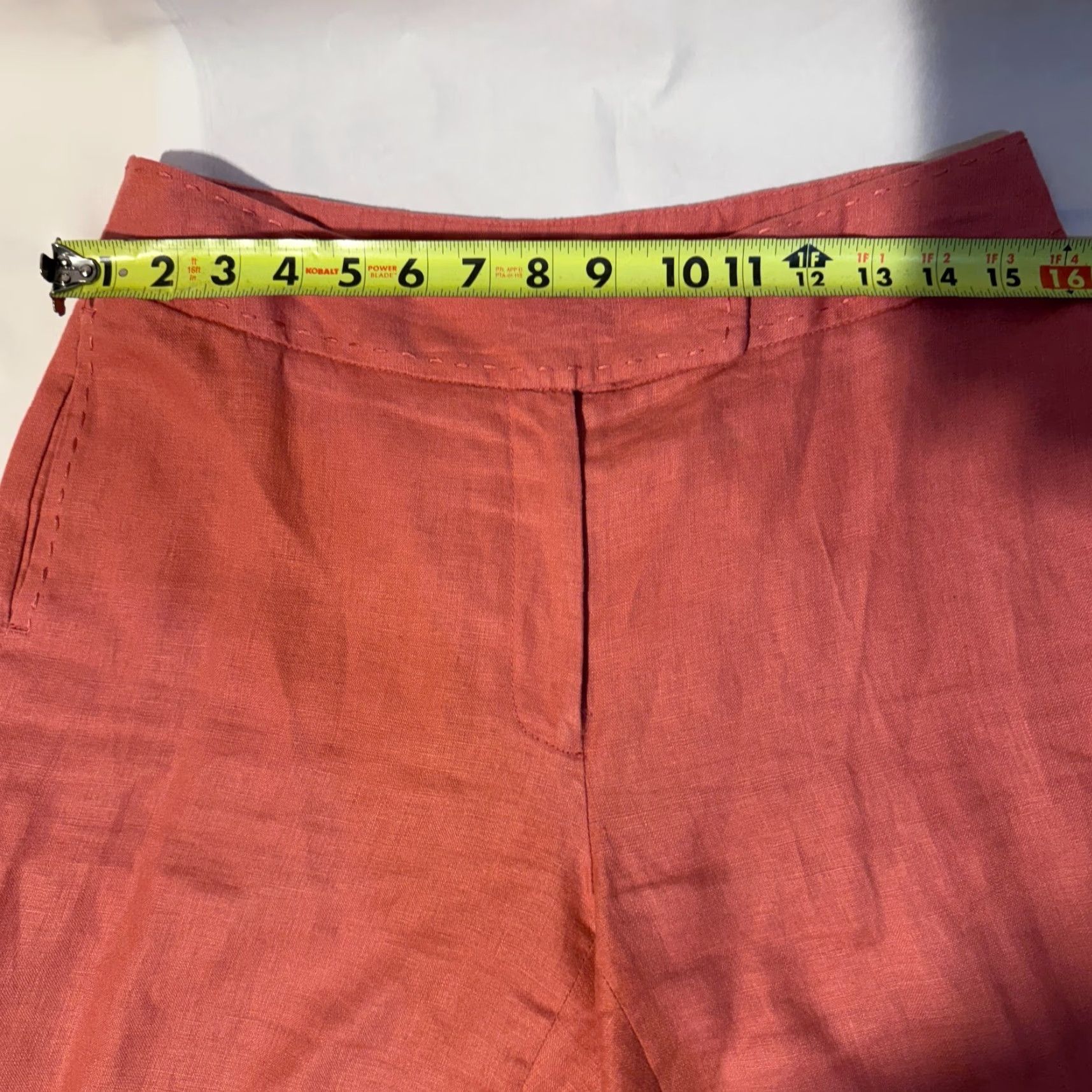 Vintage VINTAGE Rafaella Pants Womens Wide-Leg Linen 8 Pink Beachy Travel Cruise LinedKhakis Pants Size 30" / US 8 / IT 44 - 3 Thumbnail