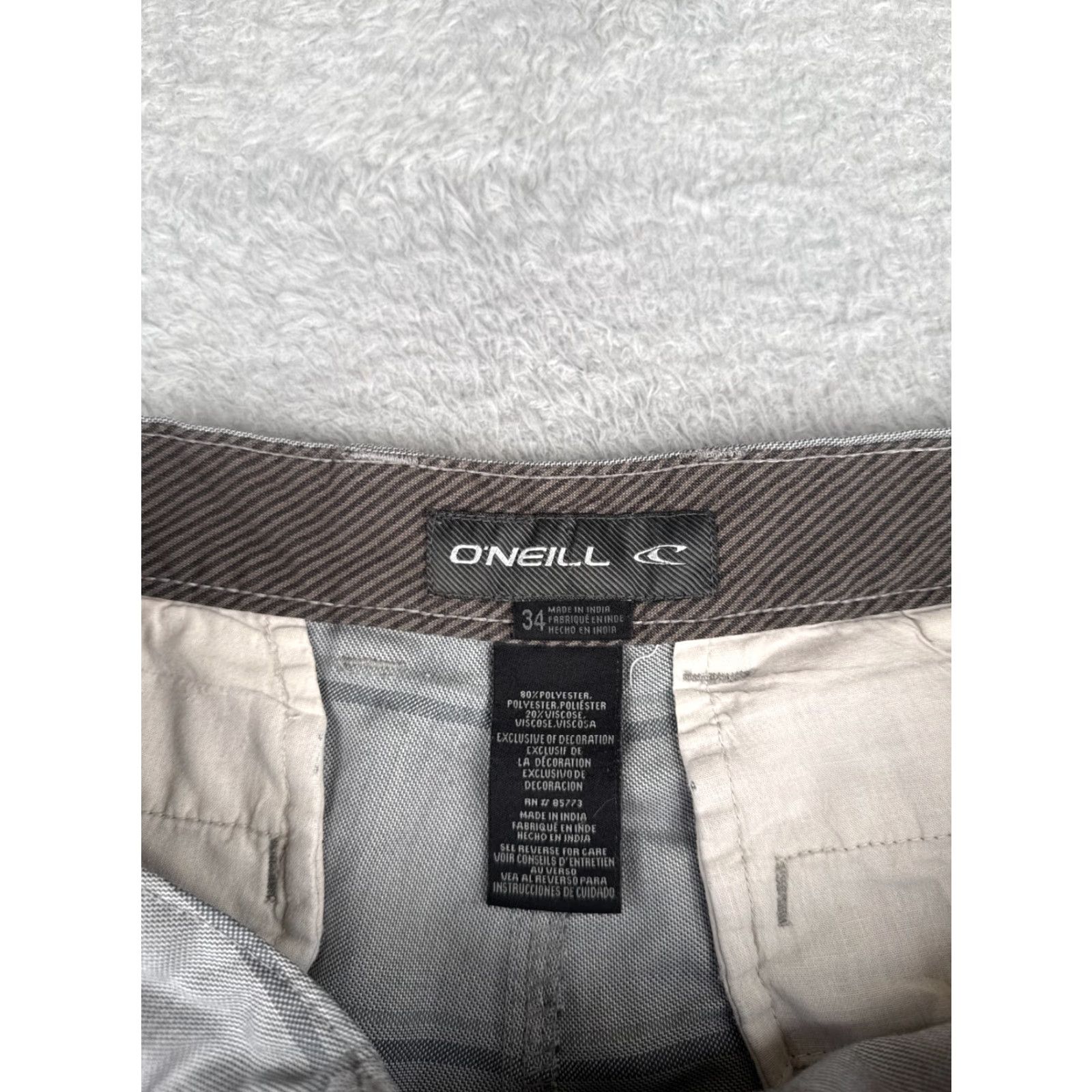 O'Neill O'Neill Shorts Men 34 Gray Stripe Chino Polyester Viscose Blend Beach 34x10 Shorts Men Gray Stripe Chino Polyester Viscose Beach 34 Size US 34 / EU 50 - 7 Thumbnail