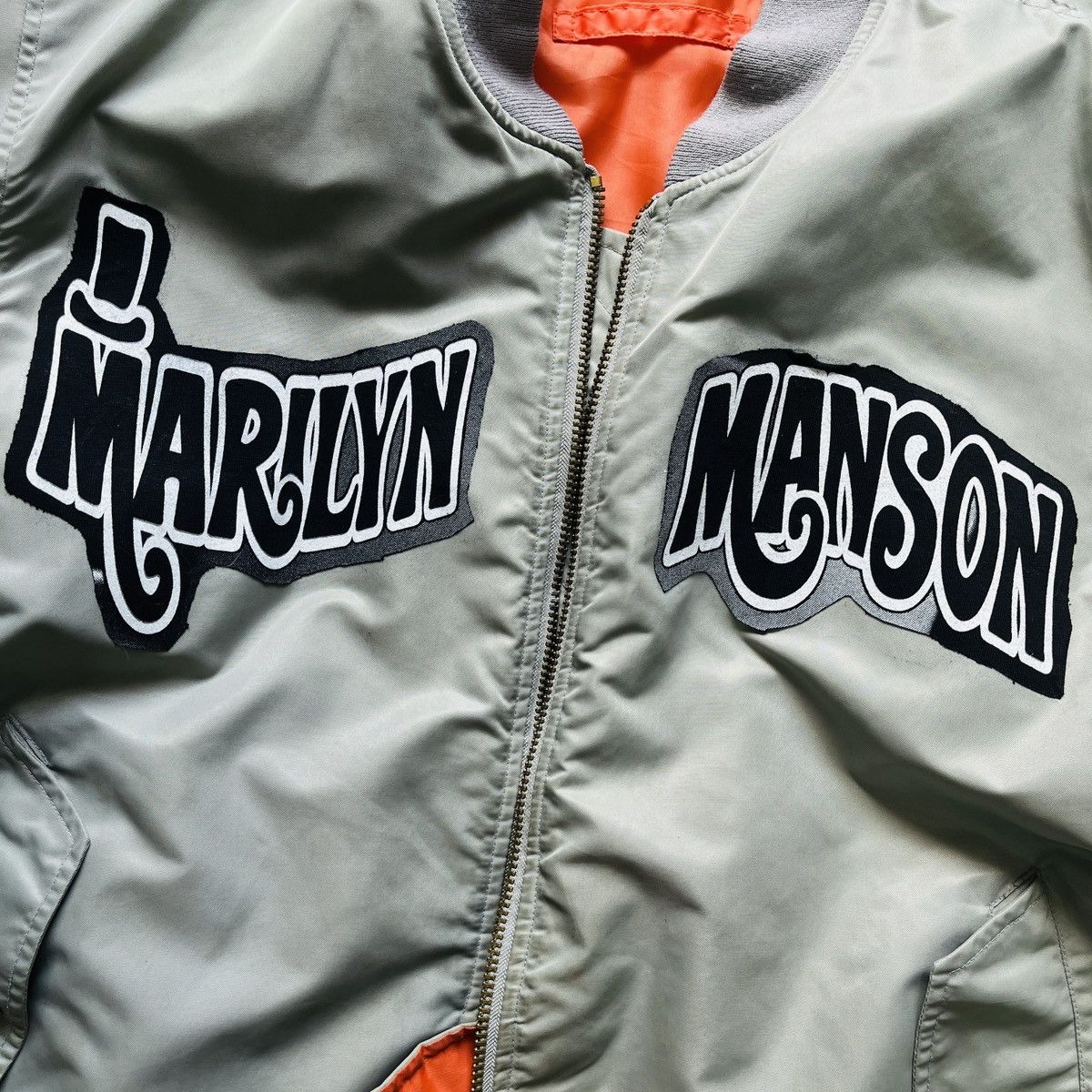 Marilyn Manson Vintage Marilyn Manson Patches Reversible MA-1 Bomber Jacket Size US XL / EU 56 / 4 - 20 Thumbnail