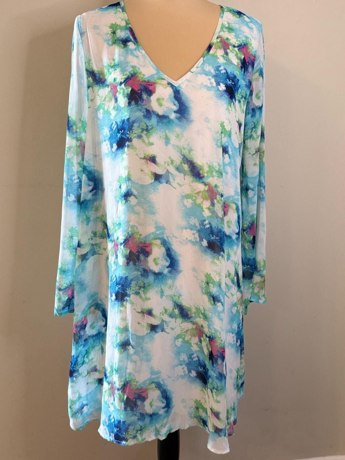 Other Pink Blush boho midi floral shift dress tie dye style SZ M Size M / US 6-8 / IT 42-44 - 1 Thumbnail