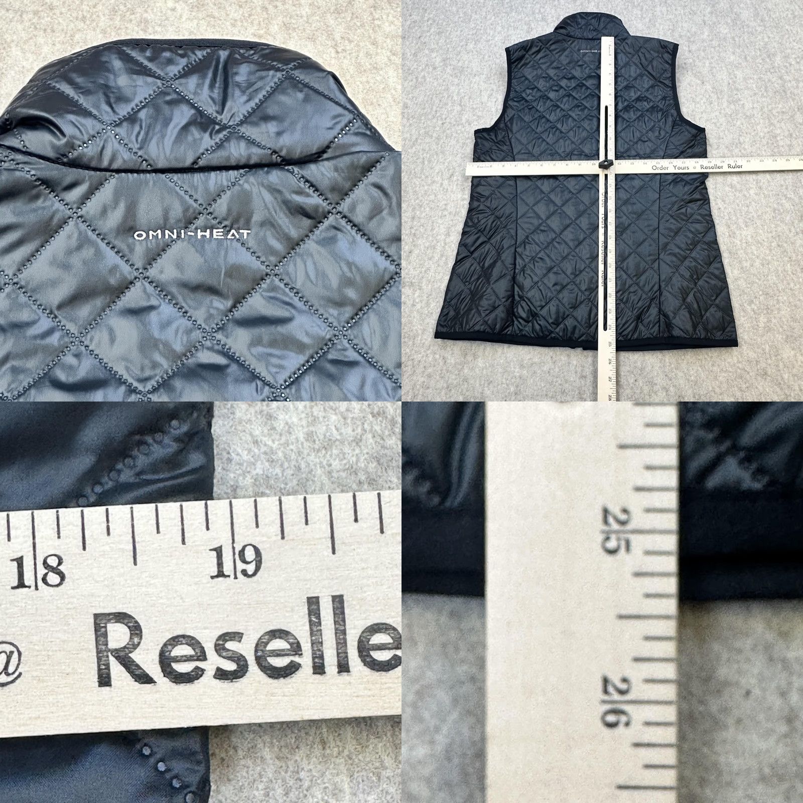 Vintage Columbia Vest Womens Medium Black Omni-Heat Quilted Insulated Full Zip Pockets Size M / US 6-8 / IT 42-44 - 8 Thumbnail