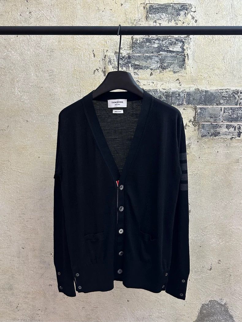 Thom Browne Thom Browne Black knit cardigan Size US M / EU 48-50 / 2 - 1 Thumbnail