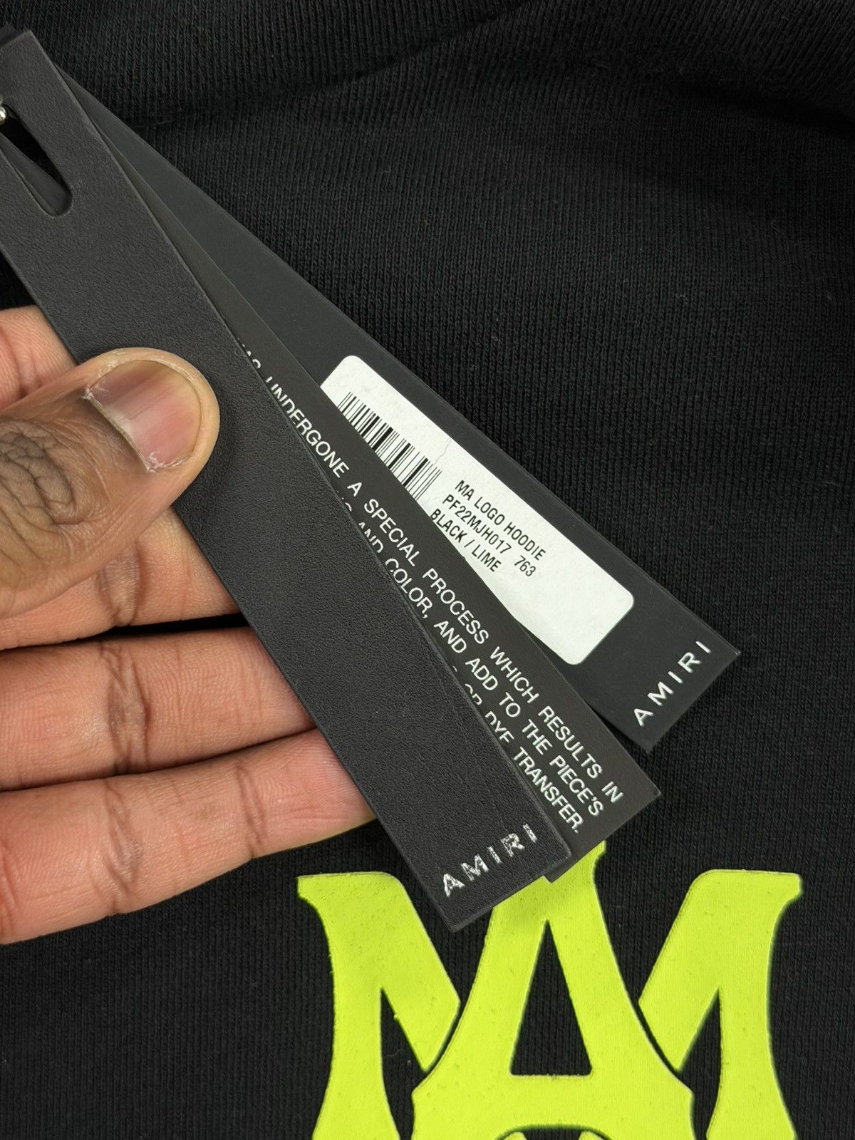 Amiri Amiri MA Logo Hoodie – Black / Lime Size US XS / EU 42 / 0 - 3 Thumbnail