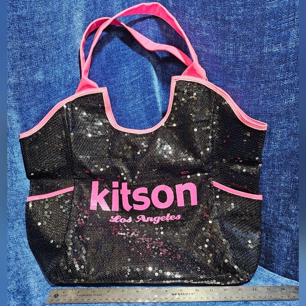 Juicy Couture × Vintage Y2K Kitson Los Angeles Black and Pink Patent Sequin Tote Sh Size ONE SIZE - 4 Thumbnail