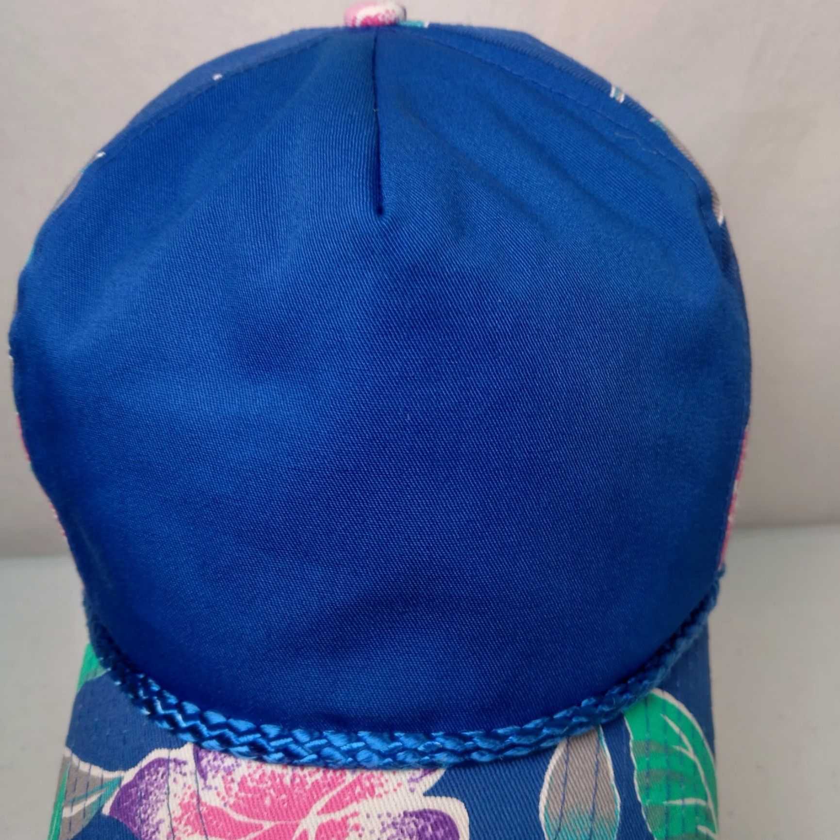 ALOHAS VINTAGE Nissin Cap Hat Canvas Snapback Beach Tropical Flowers Aloha Hawaiian Blue One Size Men Hat Size ONE SIZE - 5 Thumbnail