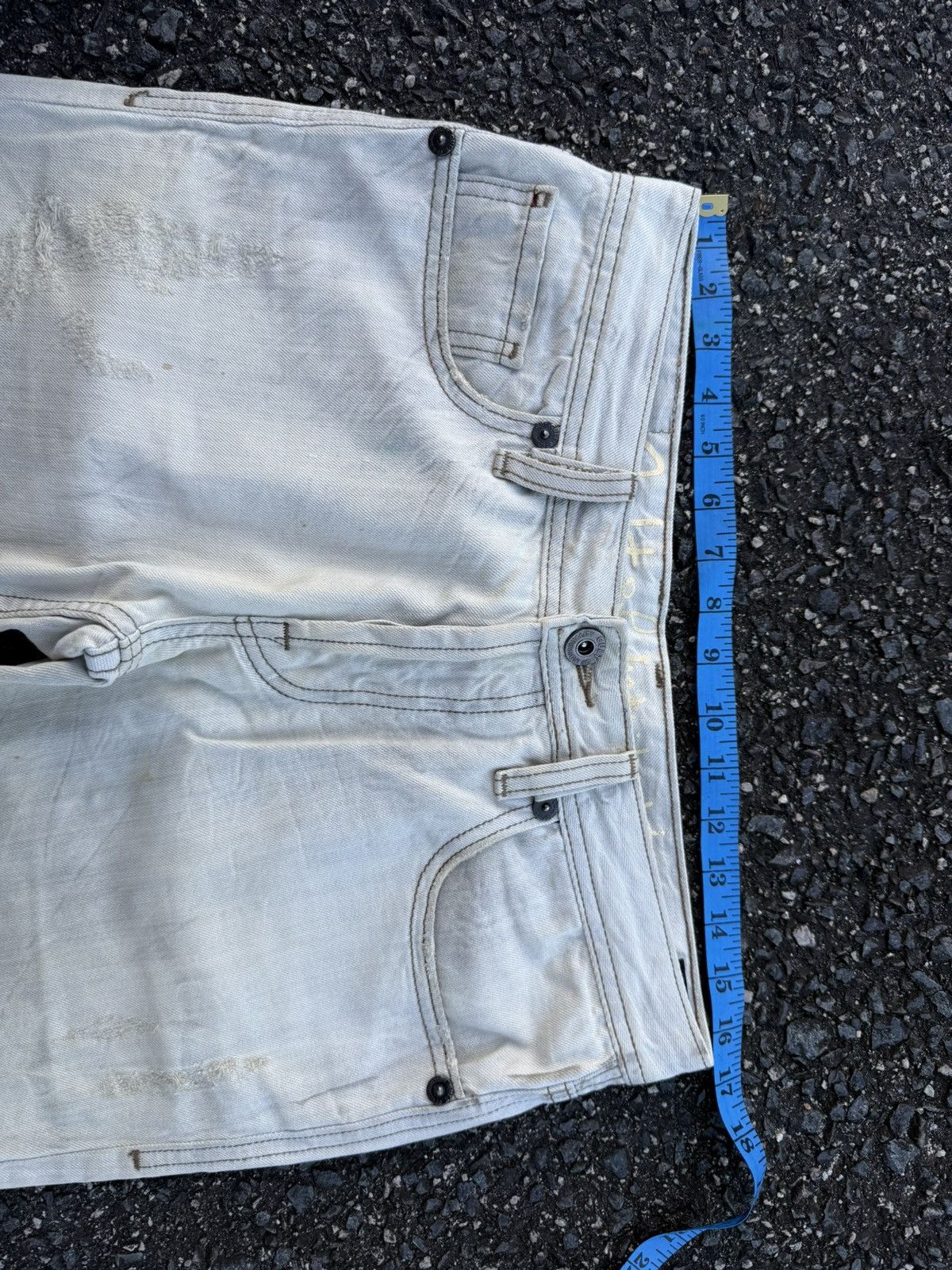 Cult Of Individuality VTG FLARE CULT OF INDUALITY WHITE YELLO JEAN DENIM PANTS Size US 33 - 8 Thumbnail