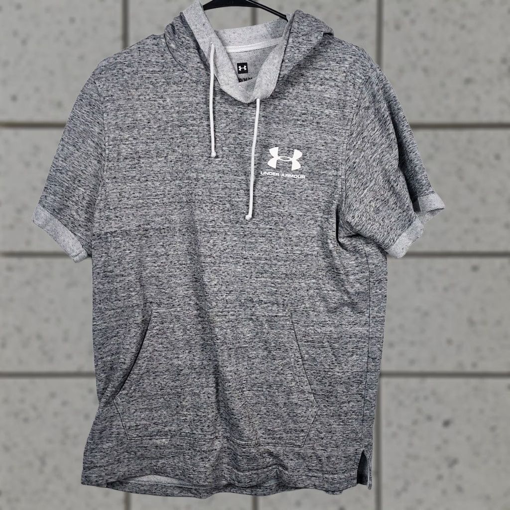 Under Armour Under Armour Mens M Short Sleeve Hoodie Athletic Training Shirt Gray UA Log Shirt Hoodie Size US M / EU 48-50 / 2 - 1 Thumbnail