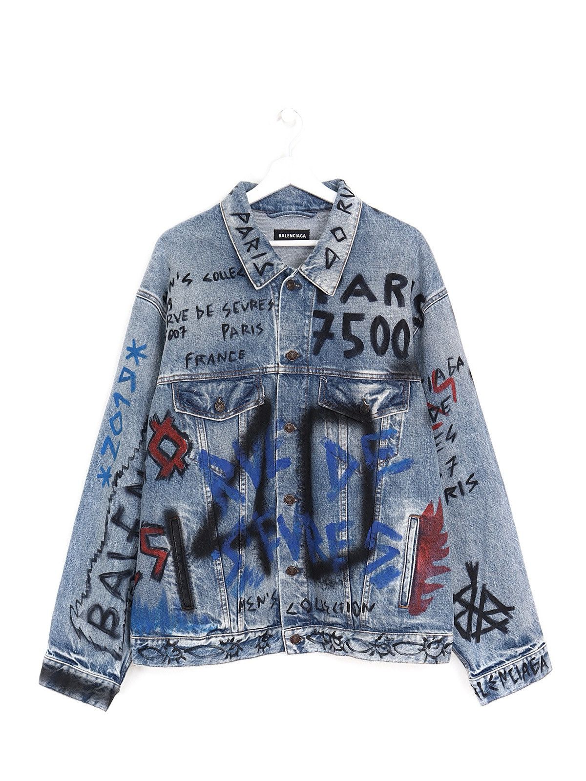 Balenciaga Balenciaga Graffiti Denim Jacket (Rare) Size US M / EU 48-50 / 2 - 1 Thumbnail
