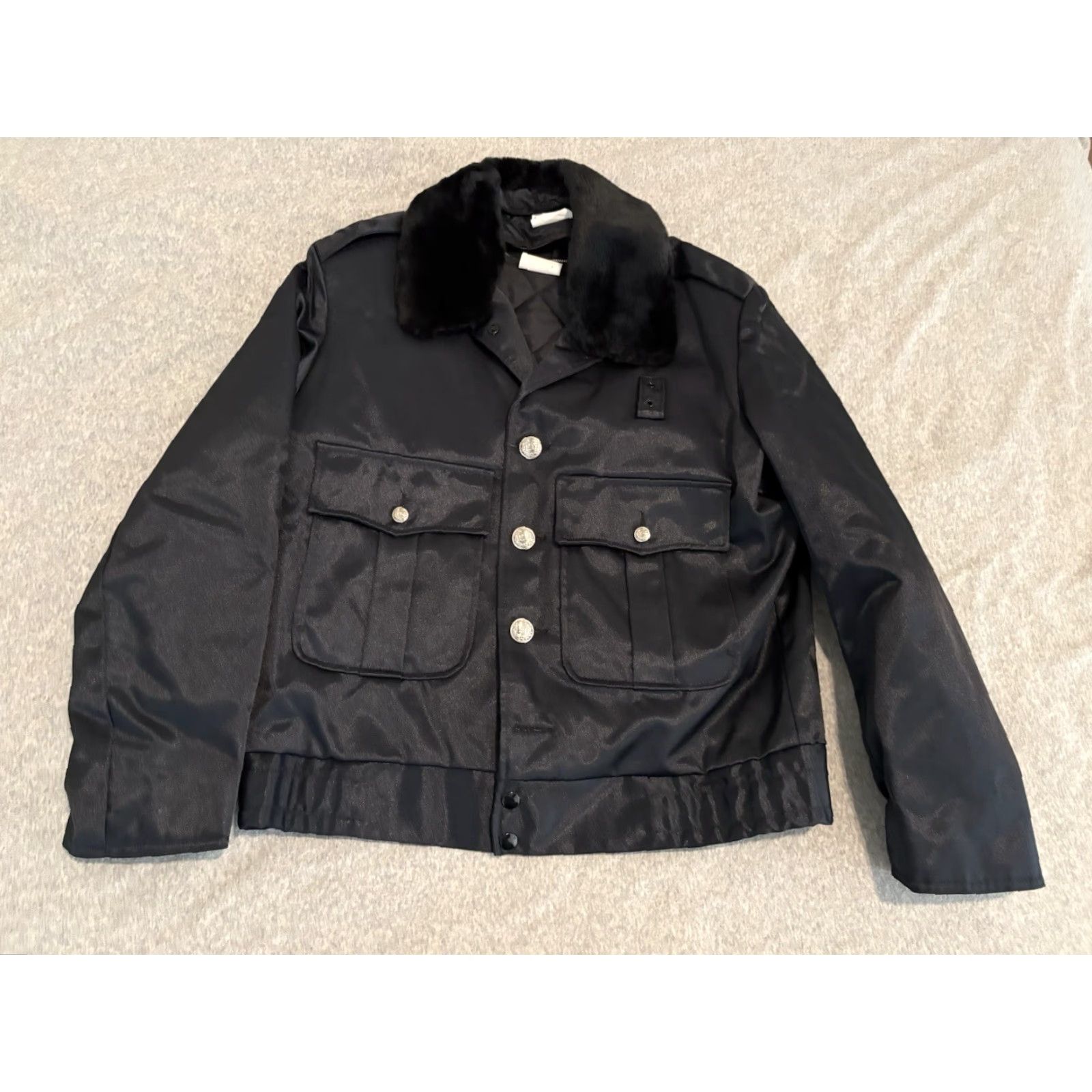 Vintage VINTAGE Horace Small Black Bomber Jacket Coat Made in USA Mens 38S Regular Short Nylon Solid 38 Black Bomber Mens US Size US XXS / EU 40 - 2 Thumbnail