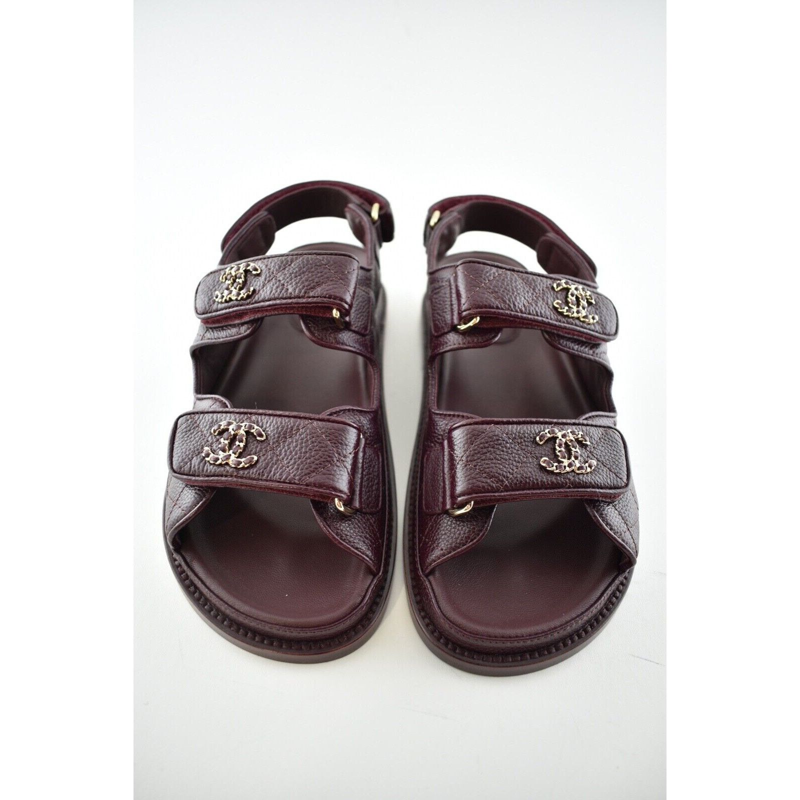 Chanel Chanel 21C Burgundy Red Caviar Gold CC Logo Mule Slide Size US 6 / IT 36 - 8 Thumbnail