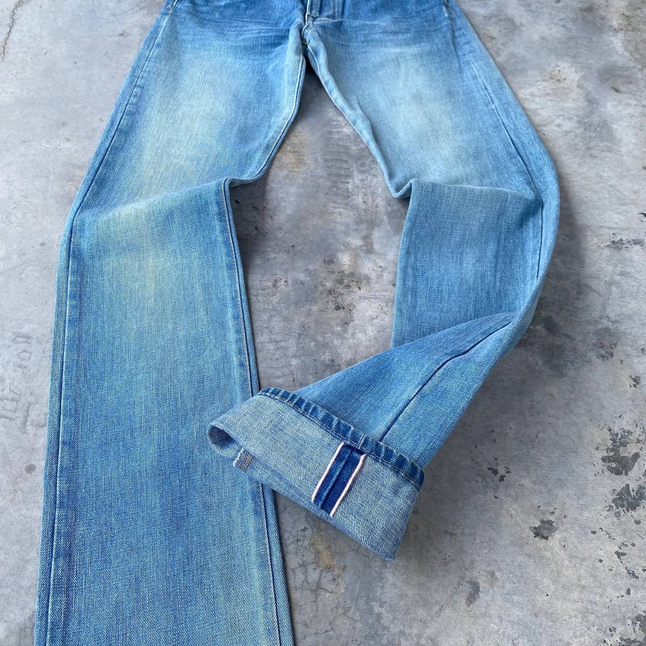 Blue Blue Japan VINTAGE RNA JAPAN SLANG SELVEDGED BLUEWASH W27X32 Size US 27 - 10 Thumbnail