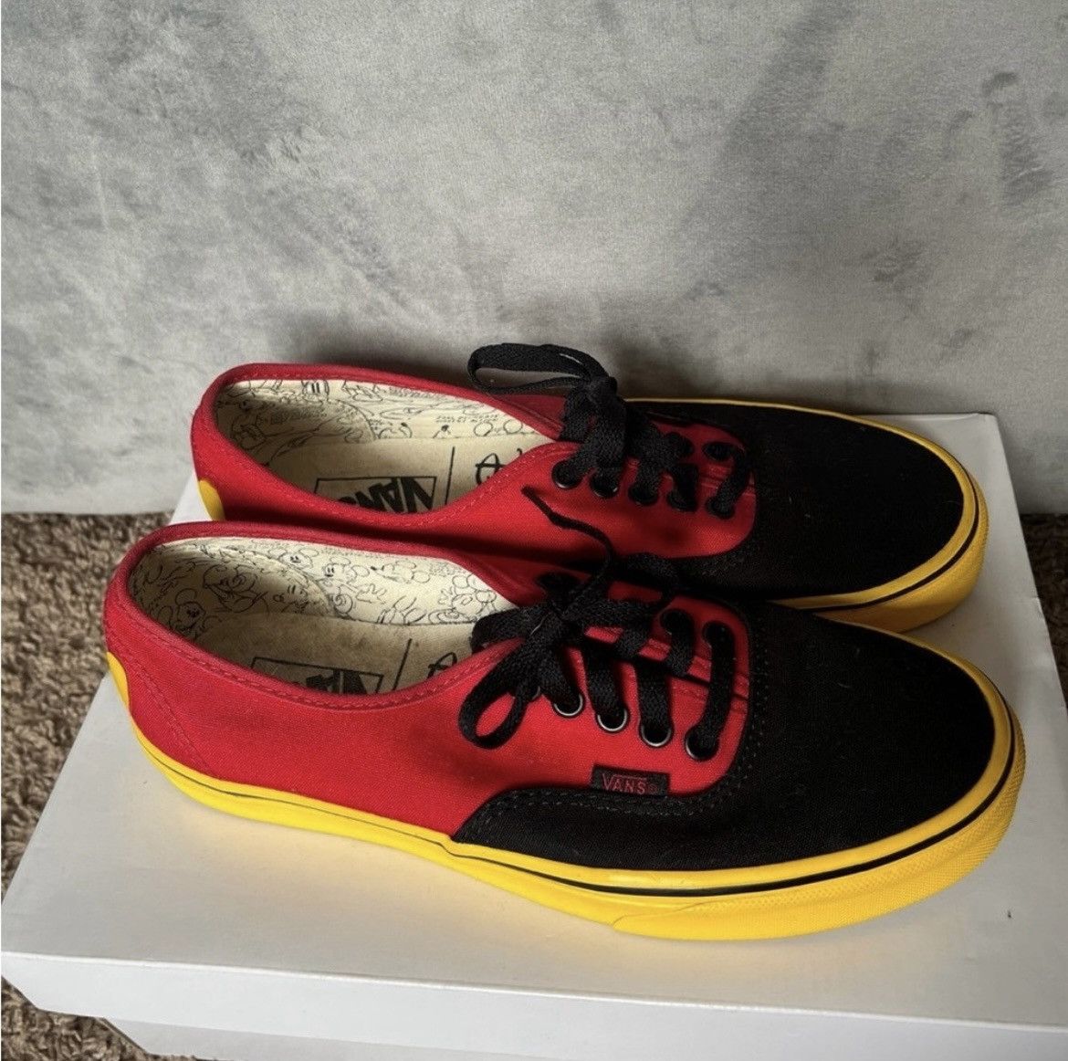 Vans Authentic Black And Red Mickey Mouse Vans Vans X Disney