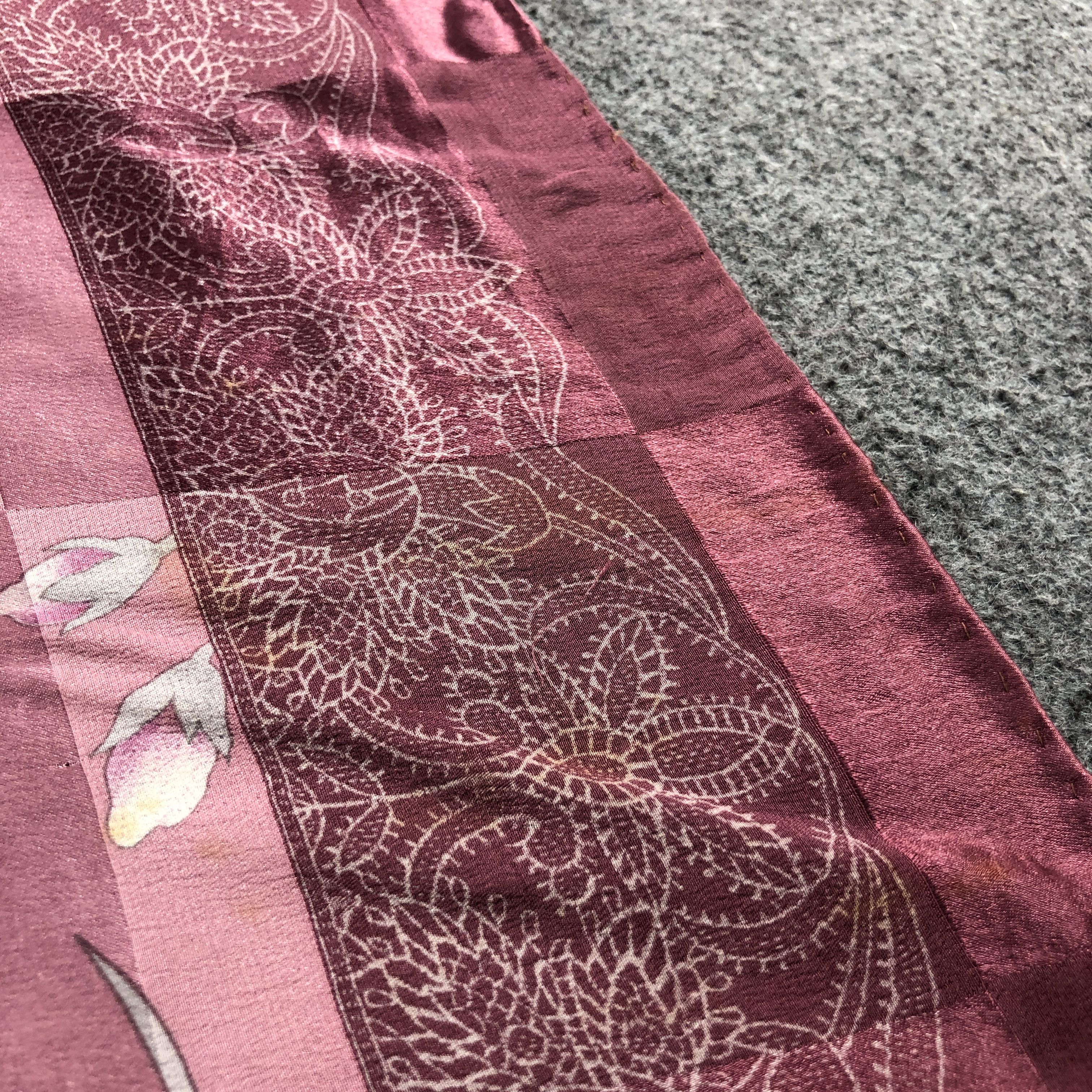Mila Schon Mila Schon Floral Hand Rolled Silk Scarf M1054 Size ONE SIZE - 12 Thumbnail