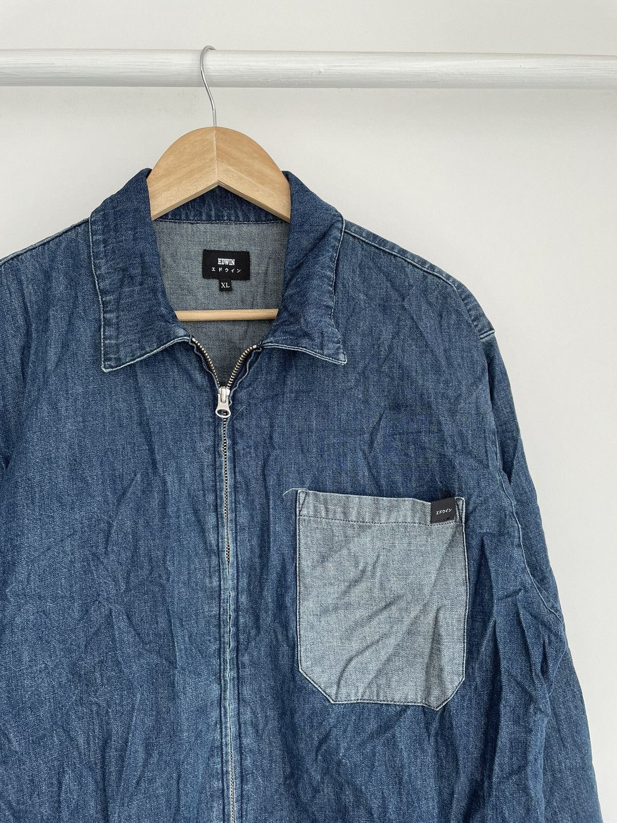 Edwin × Japanese Brand Edwin Denim Demo Zip Shirt Size US XL / EU 56 / 4 - 3 Thumbnail