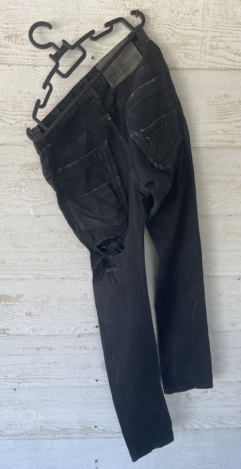 John Galliano 🔥RARE🔥JOHN GALLIANO DENIM DESTRESS BLACK ITALY Size US 31 - 2 Thumbnail