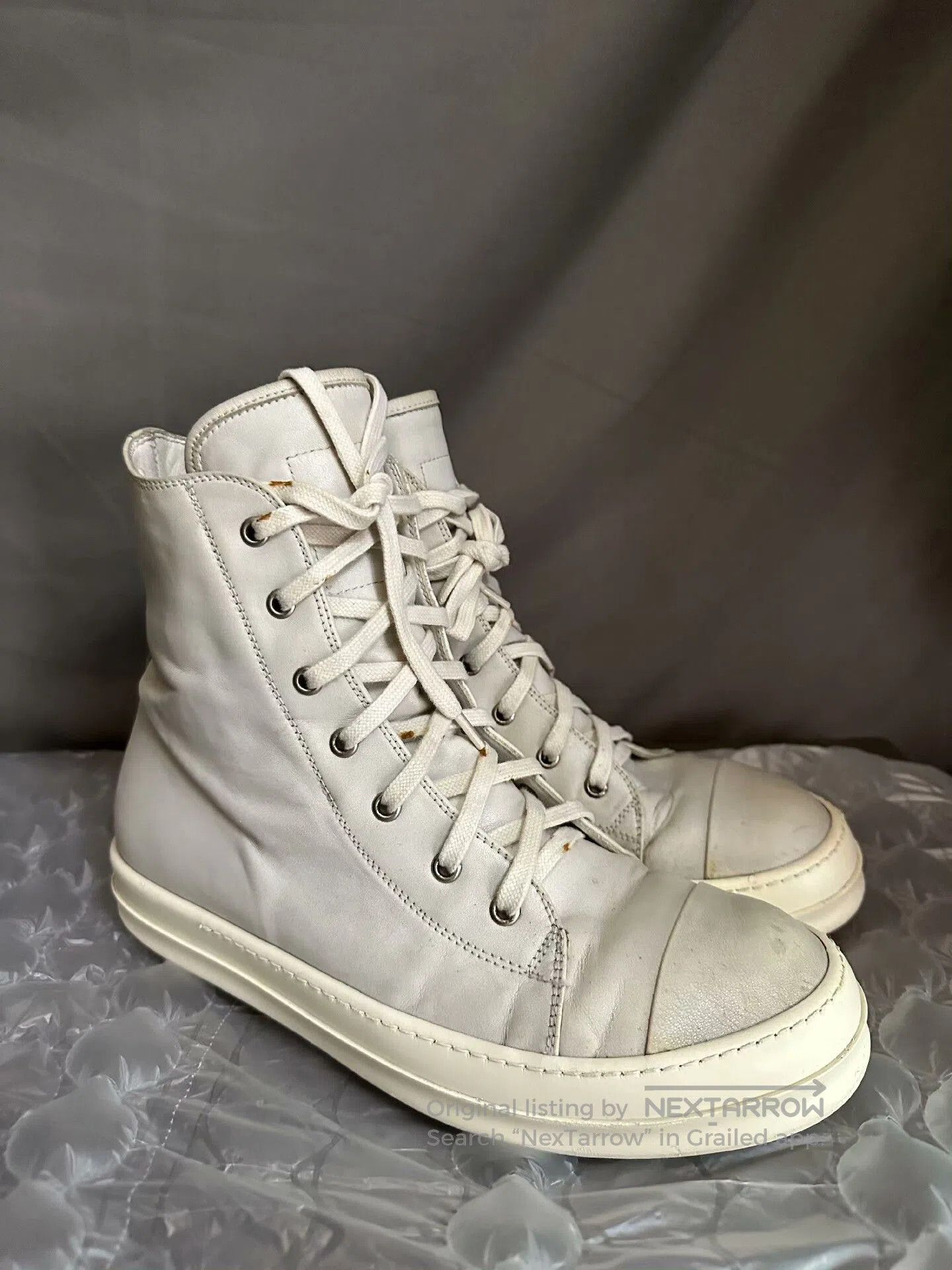 Rick Owens rick owens high-top leather sneakers size 42. Size US 9 / EU 42 - 4 Thumbnail