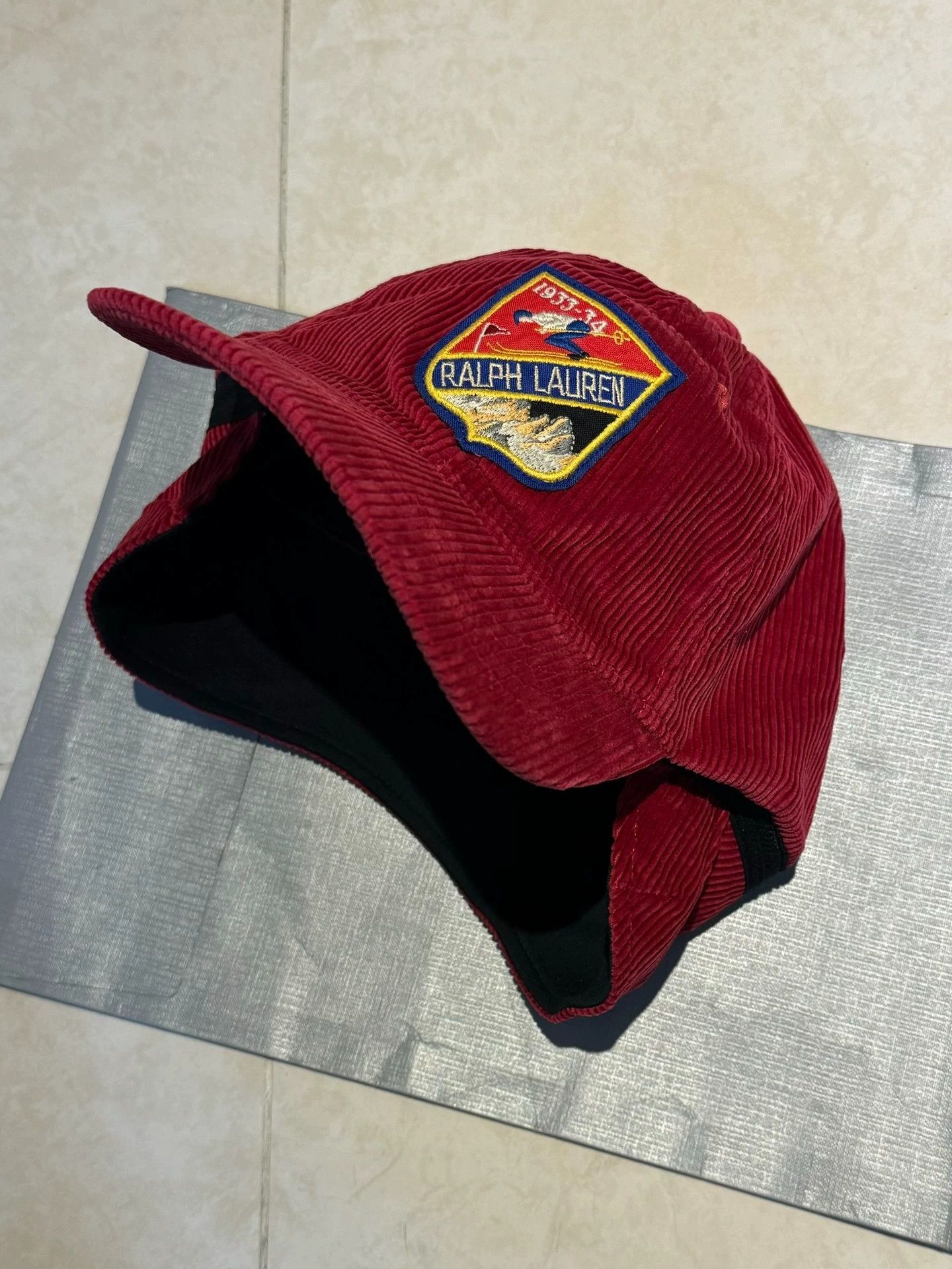 Polo Ralph Lauren POLO RL Vintage Embroidered Corduroy Earflap Hat Red/Pink Size ONE SIZE - 1 Thumbnail