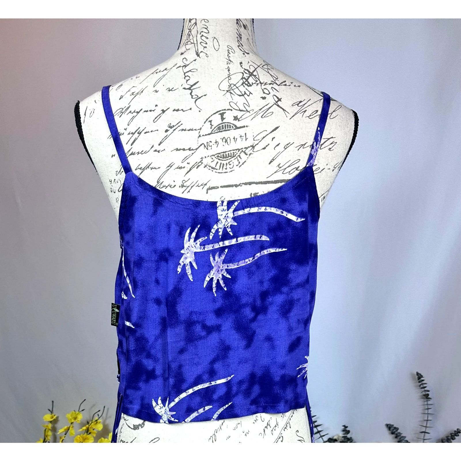 Other 2 Piece Island Ready Crop Top Matching Pants Palm Trees L Size 34" / US 12 / IT 48 - 13 Thumbnail