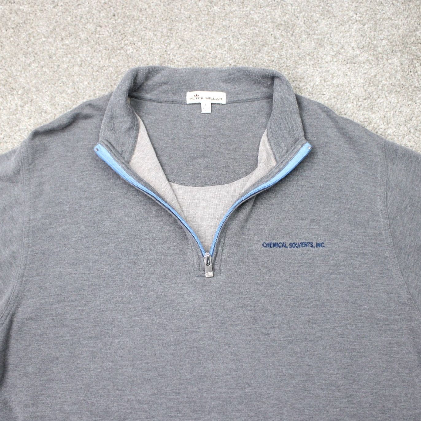 Peter Millar Peter Millar Sweatshirt Mens Large Gray 1/4 Zip Mock Neck Pullover L/S Sweater Size US L / EU 52-54 / 3 - 6 Thumbnail