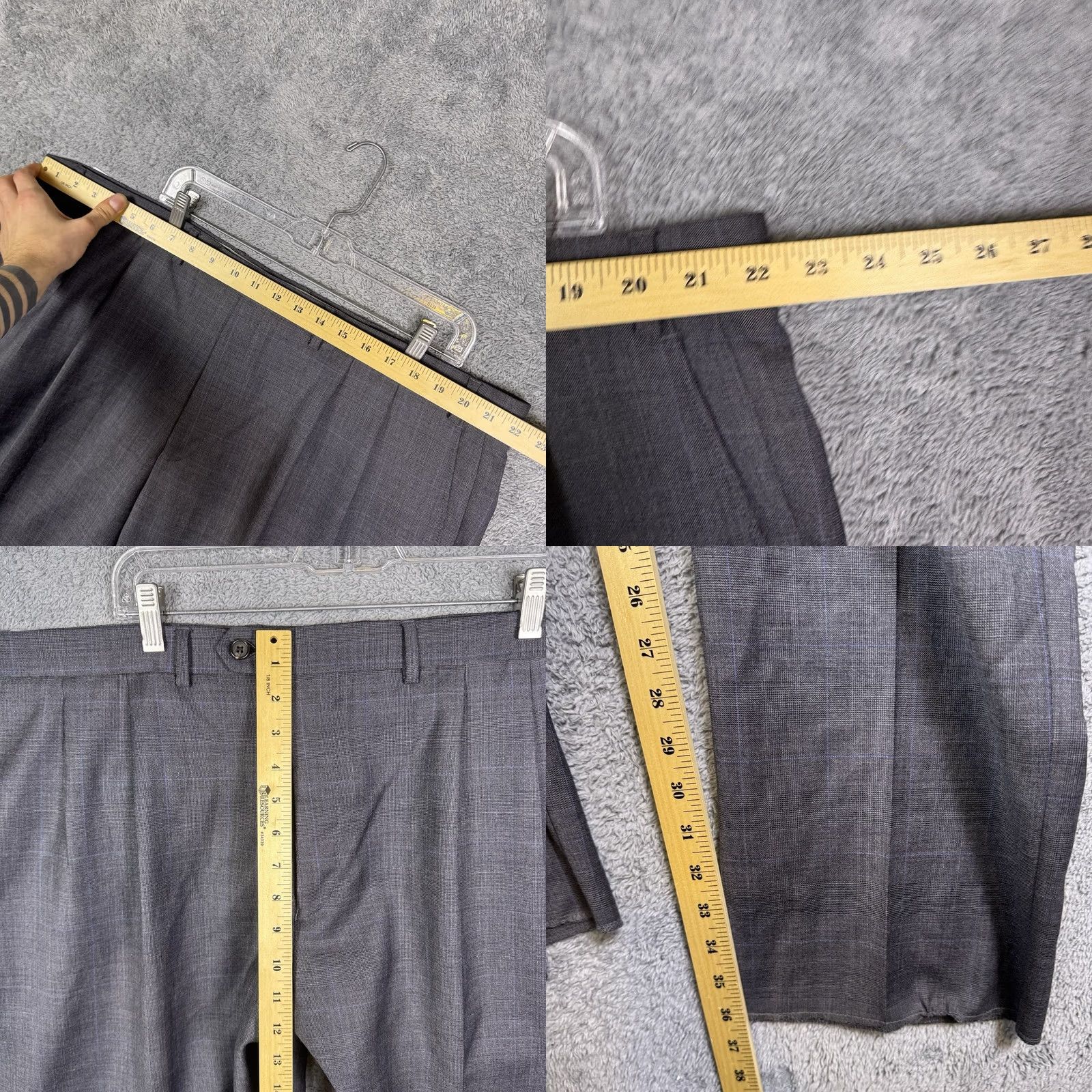 Ralph Lauren Lauren Ralph Lauren Mens Pants 45x36 Unhemmed Wool Dress Slacks Windowpane Size US 44 / EU 60 - 8 Thumbnail